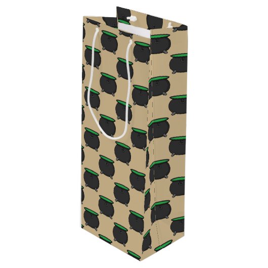 Sac Cadeau Pour Bouteille Chaudron de sorcière (Devant Angle)