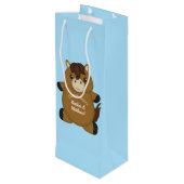 Sac Cadeau Pour Bouteille Cheval Baby shower Blue Boy (Dos Angle)