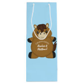 Sac Cadeau Pour Bouteille Cheval Baby shower Blue Boy (Dos)