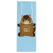 Sac Cadeau Pour Bouteille Cheval Baby shower Blue Boy (Devant)