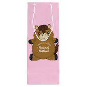 Sac Cadeau Pour Bouteille Cheval Baby shower fille rose (Dos)
