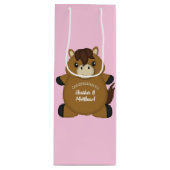 Sac Cadeau Pour Bouteille Cheval Baby shower fille rose (Devant)