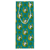 Sac Cadeau Pour Bouteille Cheval Blanc avec Chaussure de Cheval d'Or, Motif  (Dos)