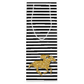 Sac Cadeau Pour Bouteille Cheval sur bandes noires et blanches (Dos)