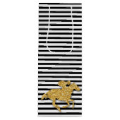 Sac Cadeau Pour Bouteille Cheval sur bandes noires et blanches (Devant)