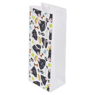 Sac Cadeau Pour Bouteille Chien de sourire Labrador noir