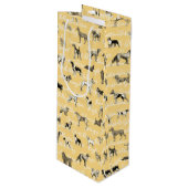 Sac Cadeau Pour Bouteille Chiens vintages (Devant Angle)