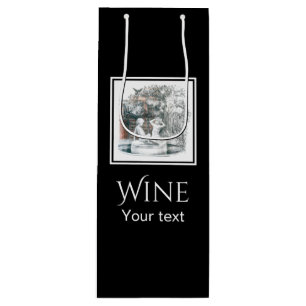 Sac Cadeau Pour Bouteille Chiffres blancs des filles de la ville Crayon Art