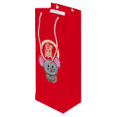 Sac Cadeau Pour Bouteille Chinois lunaire de souris rat de Nouvel An argent (Dos Angle)