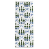 Sac Cadeau Pour Bouteille Chinoiserie Arbre Topiaire Bow Bleu (Dos)