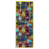 Sac Cadeau Pour Bouteille Chouette dans la couronne (Devant)