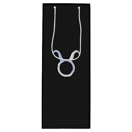 Sac Cadeau Pour Bouteille Chrome moderne comme Taurus signe Zodiac (Devant)