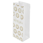 Sac Cadeau Pour Bouteille Cinquante ans d'or blanc chic et fabuleux 50e anni (Devant Angle)