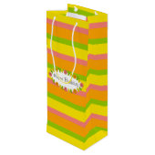 Sac Cadeau Pour Bouteille Citrus Oval Stripe Classic Cadeau Anniversaire vin (Dos Angle)