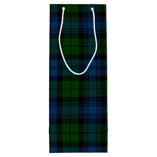 Sac Cadeau Pour Bouteille Clan de Noël Plaid Militaire Campbell Green Check (Dos)