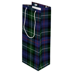 Sac Cadeau Pour Bouteille Clan Tartan de Noël MacKenzie vert violet plaid