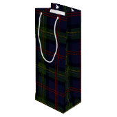 Sac Cadeau Pour Bouteille Clan Tartan de Noël Malcolm vert pourpre plaid (Dos Angle)
