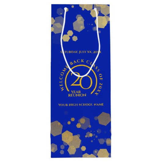 Sac Cadeau Pour Bouteille Classe école Blue & Gold Reunion (Dos)