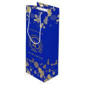 Sac Cadeau Pour Bouteille Classe école Blue & Gold Reunion (Devant Angle)