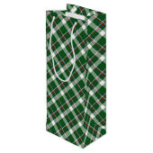 Sac Cadeau Pour Bouteille Classic Green Rouge Bleu Blanc Plaid Motif (Dos Angle)