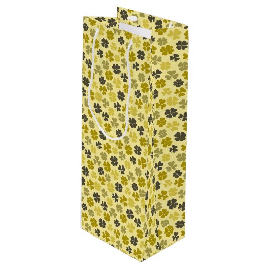 SAC CADEAU POUR BOUTEILLE CLOVER LEAVES ST PATRICK (Devant Angle)