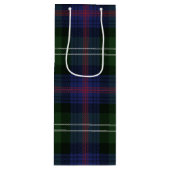 Sac Cadeau Pour Bouteille Coche verte de Noël Plaid Tartan Clan Sutherland (Devant)