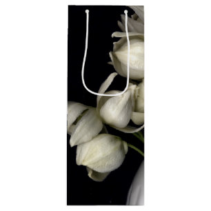 Sac Cadeau Pour Bouteille "Cœur blanc en noir"