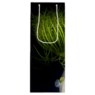 Sac Cadeau Pour Bouteille "Cœur vert dans noir"