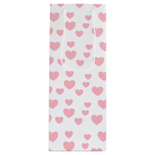 Sac Cadeau Pour Bouteille Coeurs roses (Devant)
