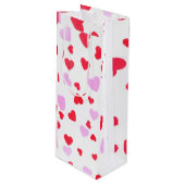 Sac Cadeau Pour Bouteille Coeurs roses rouges
