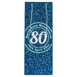 Sac Cadeau Pour Bouteille Commémoration de l'anniversaire avec le nom, l'âge