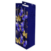 Sac Cadeau Pour Bouteille Composition avec papillons Sapphire (Devant Angle)