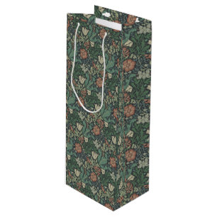 Sac Cadeau Pour Bouteille Compton vert rose de William Morris Vintage