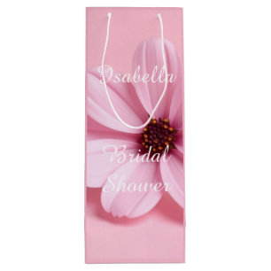 Sac Cadeau Pour Bouteille Conception de script de douche nuptiale florale Co