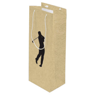 Sac Cadeau Pour Bouteille Conception d'un golf en cuir tressé