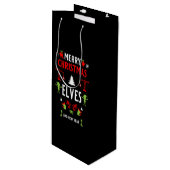 Sac Cadeau Pour Bouteille Construction de construction Noël laid (Devant Angle)