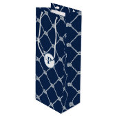 Sac Cadeau Pour Bouteille Cordes De Voile Côtière Nautique (Devant Angle)