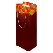 Sac Cadeau Pour Bouteille Correspondance Thanksgiving Orange Leaf Nom Année (Dos Angle)