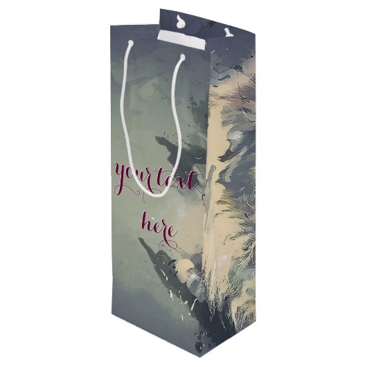 Sac Cadeau Pour Bouteille COSMIC LION KING | Sac-cadeau personnalisé - Vin (Dos Angle)