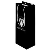 Sac Cadeau Pour Bouteille Costume Mariage noir et Cravate Groomsman Proposit (Devant Angle)