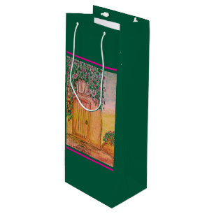 Sac Cadeau Pour Bouteille Cottage couvert de vigne