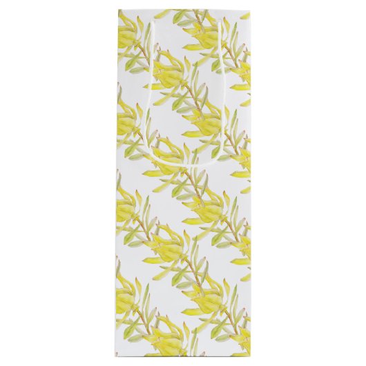 Sac Cadeau Pour Bouteille Couleur d'eau jaune leucadendron (Devant)