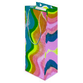 Sac Cadeau Pour Bouteille Couleurs ondulées (Dos Angle)