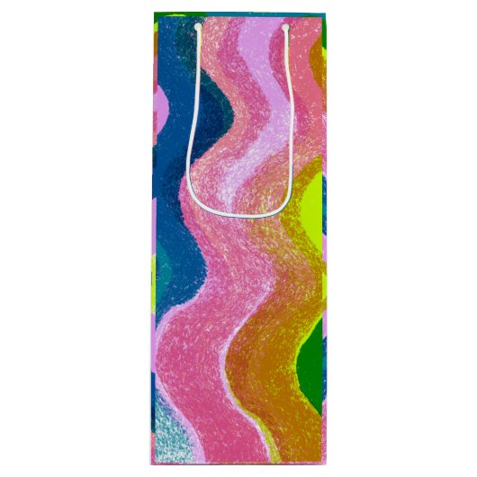 Sac Cadeau Pour Bouteille Couleurs ondulées (Devant)