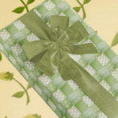 Sac Cadeau Pour Bouteille Coup d'oeil Rétro Vert Jaune Ecru Patchwork