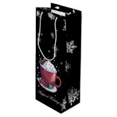 Sac Cadeau Pour Bouteille Coupe de Noël de chocolat chaud (Devant Angle)