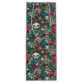 Sac Cadeau Pour Bouteille Crâne en fleurs (Dos)