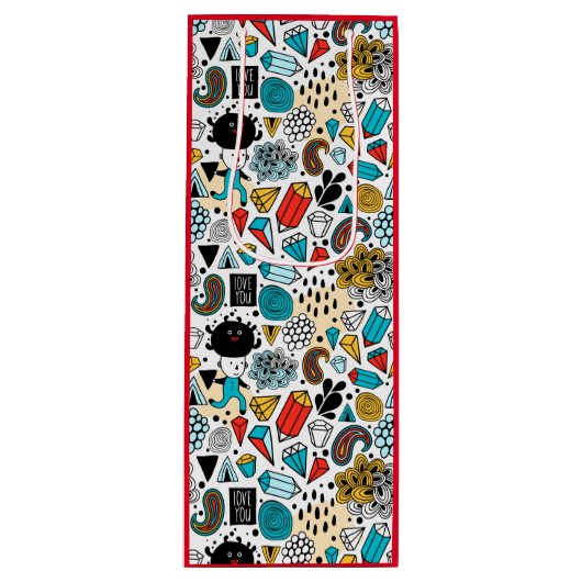 Sac Cadeau Pour Bouteille Crazy head (Devant)