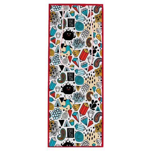 Sac Cadeau Pour Bouteille Crazy head (Devant)