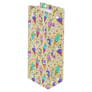 Sac Cadeau Pour Bouteille crème glacée mignonne peut licorne motif